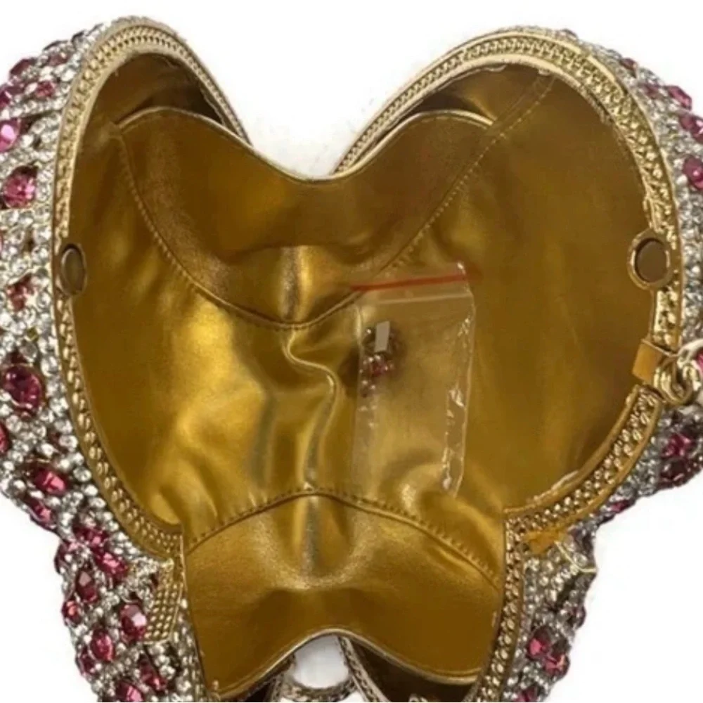 Hand Placed Crystal and Pink Jewel Handbag Clutch | NWOT | OS